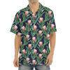 Watercolor Protea Pattern Print Aloha Shirt