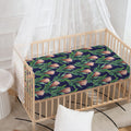 Watercolor Protea Pattern Print Baby Crib Sheet