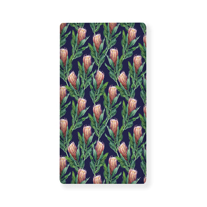 Watercolor Protea Pattern Print Baby Crib Sheet
