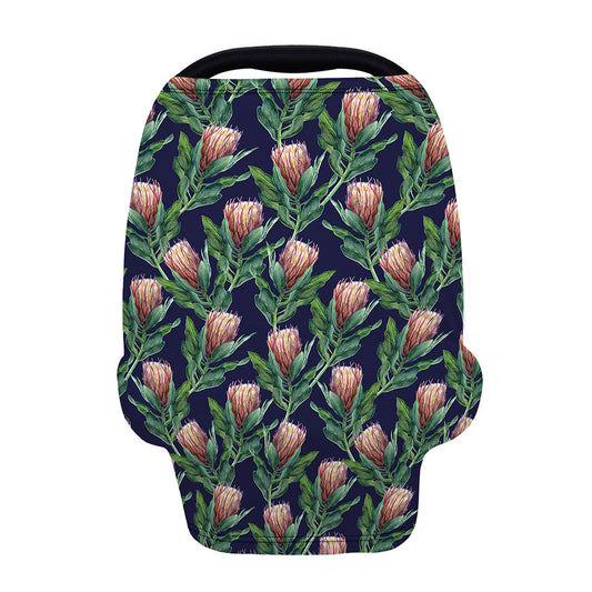 Watercolor Protea Pattern Print Baby Seat Cover