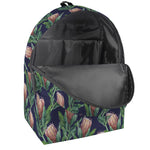 Watercolor Protea Pattern Print Backpack