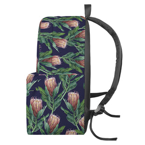 Watercolor Protea Pattern Print Backpack