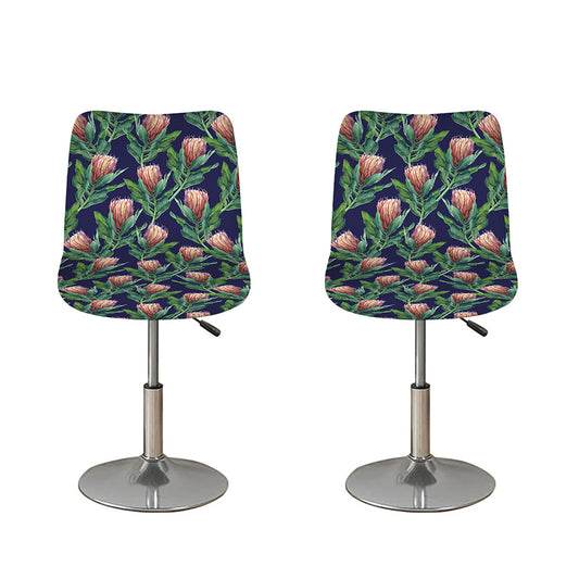 Watercolor Protea Pattern Print Bar Stool Covers