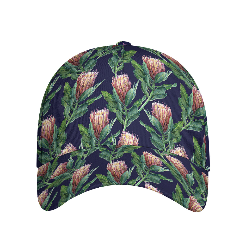 Watercolor Protea Pattern Print Baseball Cap