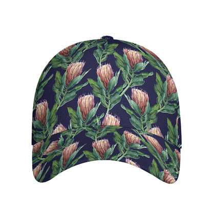 Watercolor Protea Pattern Print Baseball Cap