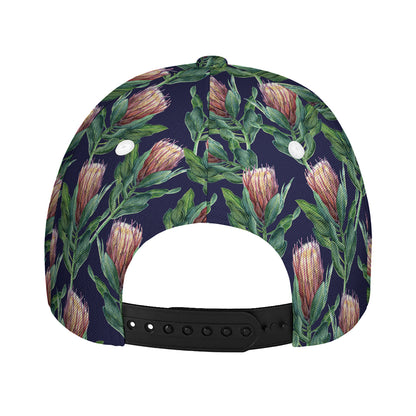 Watercolor Protea Pattern Print Baseball Cap