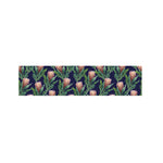 Watercolor Protea Pattern Print Bed Runner