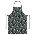 Watercolor Protea Pattern Print Bib Apron With Pocket