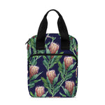 Watercolor Protea Pattern Print Bible Tote Bag
