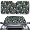 Watercolor Protea Pattern Print Car Windshield Sun Shade