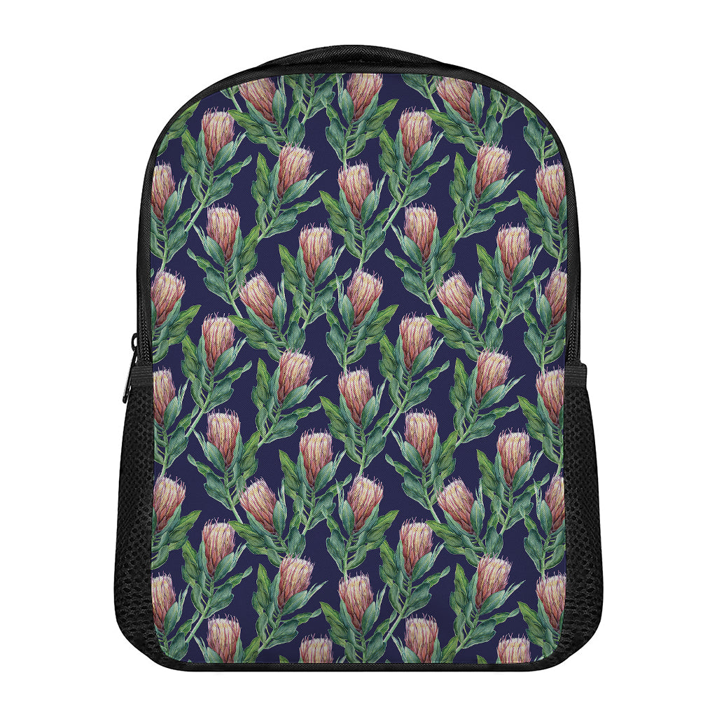 Watercolor Protea Pattern Print Casual Backpack