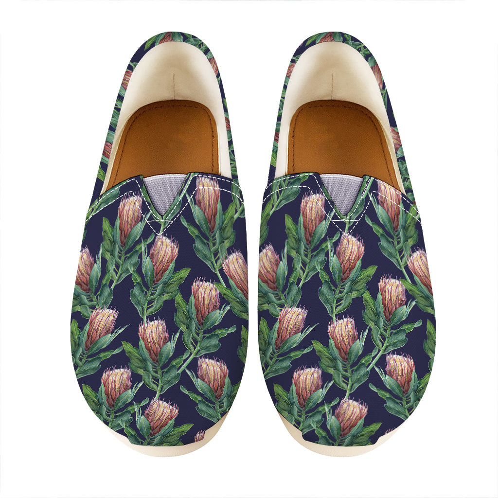 Watercolor Protea Pattern Print Casual Shoes