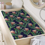 Watercolor Protea Pattern Print Changing Pad Cover