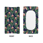 Watercolor Protea Pattern Print Changing Pad Cover