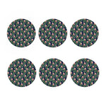 Watercolor Protea Pattern Print Coaster Set