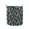 Watercolor Protea Pattern Print Collapsible Laundry Basket