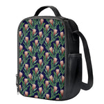 Watercolor Protea Pattern Print Crossbody Lunch Bag