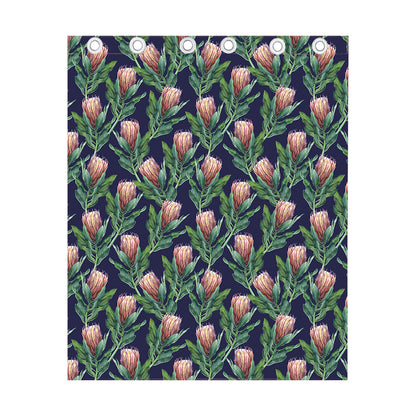 Watercolor Protea Pattern Print Curtain