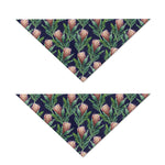 Watercolor Protea Pattern Print Dog Bandana