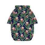 Watercolor Protea Pattern Print Dog Zip Up Hoodie