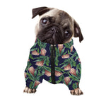 Watercolor Protea Pattern Print Dog Zip Up Jacket