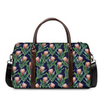 Watercolor Protea Pattern Print Duffle Bag