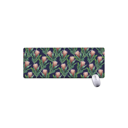 Watercolor Protea Pattern Print Extended Mouse Pad