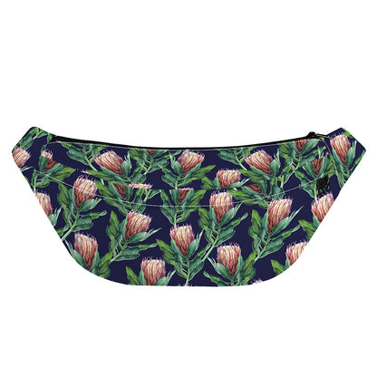 Watercolor Protea Pattern Print Fanny Pack