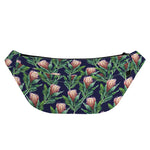 Watercolor Protea Pattern Print Fanny Pack