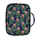 Watercolor Protea Pattern Print Front Pocket Bible Bag