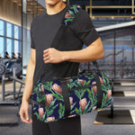 Watercolor Protea Pattern Print Gym Bag