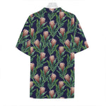 Watercolor Protea Pattern Print Hawaiian Shirt