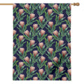 Watercolor Protea Pattern Print House Flag
