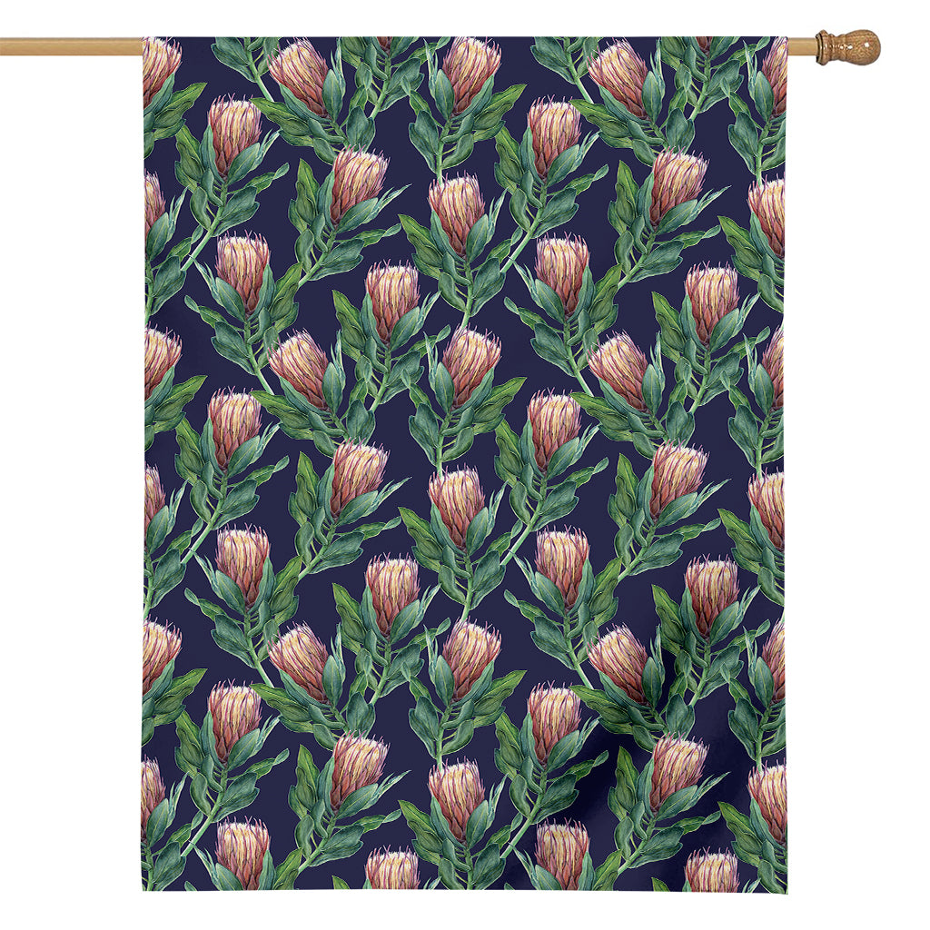 Watercolor Protea Pattern Print House Flag
