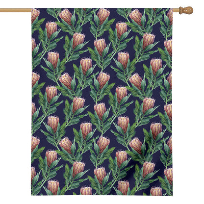 Watercolor Protea Pattern Print House Flag
