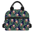 Watercolor Protea Pattern Print Insulated Lunch Bag