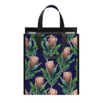Watercolor Protea Pattern Print Insulated Lunch Tote