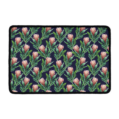 Watercolor Protea Pattern Print Kitchen Mat