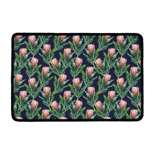 Watercolor Protea Pattern Print Kitchen Mat