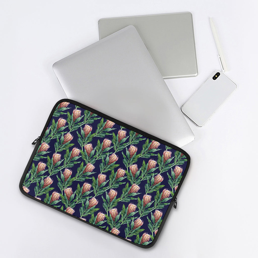 Watercolor Protea Pattern Print Laptop Sleeve