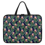 Watercolor Protea Pattern Print Laptop Sleeve With Handle