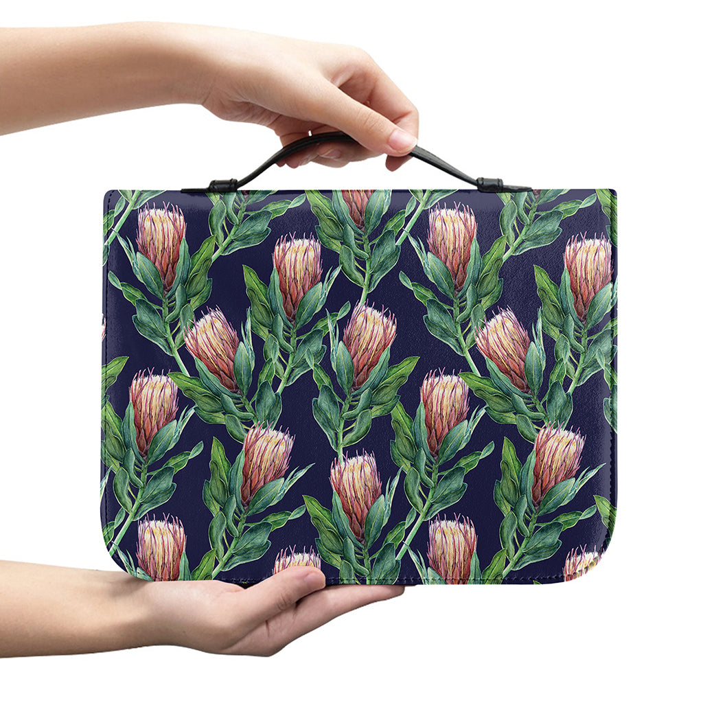 Watercolor Protea Pattern Print Leather Bible Cover