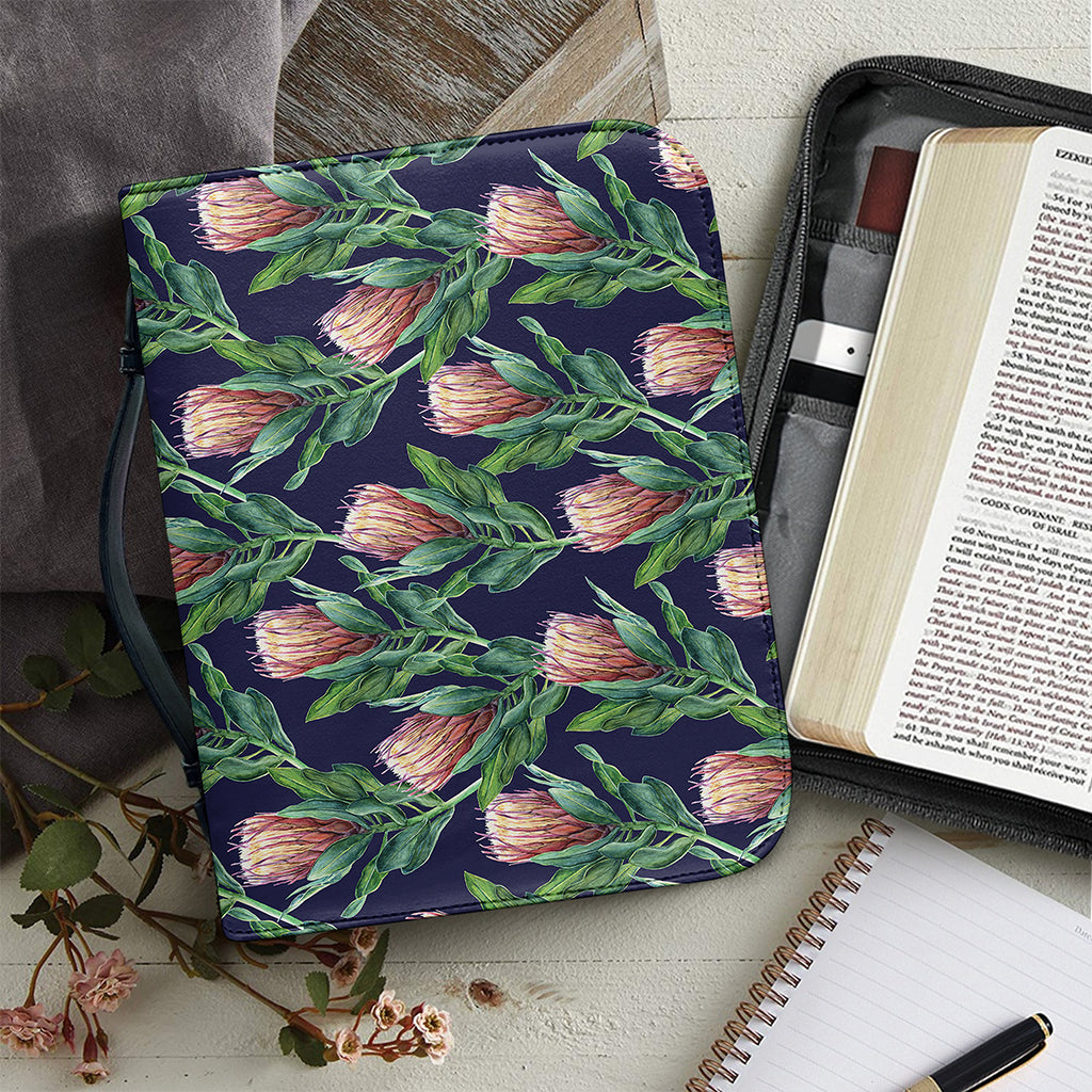 Watercolor Protea Pattern Print Leather Bible Cover