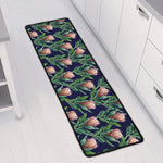 Watercolor Protea Pattern Print Long Kitchen Mat