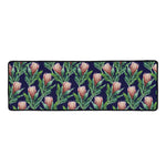 Watercolor Protea Pattern Print Long Kitchen Mat