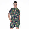 Watercolor Protea Pattern Print Men's Rompers