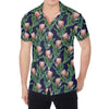 Watercolor Protea Pattern Print Men's Shirt