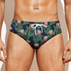 Watercolor Protea Pattern Print Men's Swim Briefs