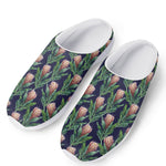 Watercolor Protea Pattern Print Mesh Casual Shoes