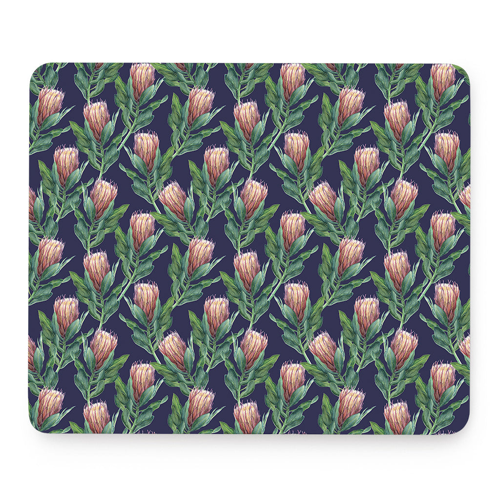 Watercolor Protea Pattern Print Mouse Pad